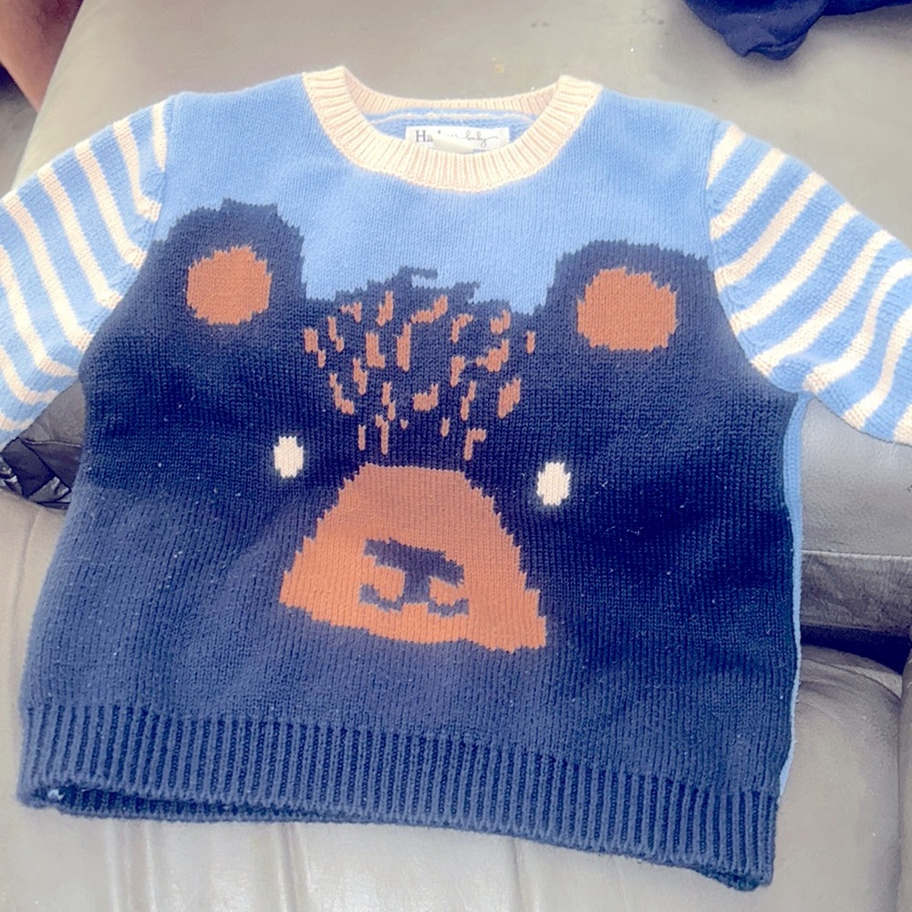 Hatley baby Blue Brown Bear 🐻 Sweater Size 3T
